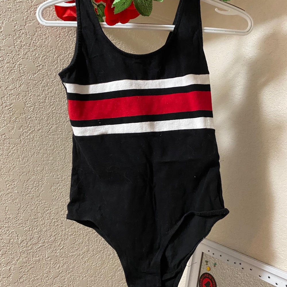 Black Striped Bodysuit